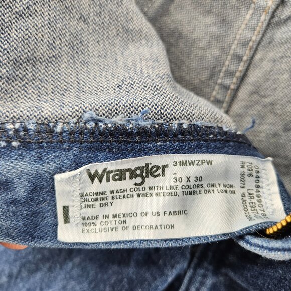 Wrangler Jeans Mens 30x30 Blue Denim Straight Leg High Rise Western Classic - Picture 4 of 15